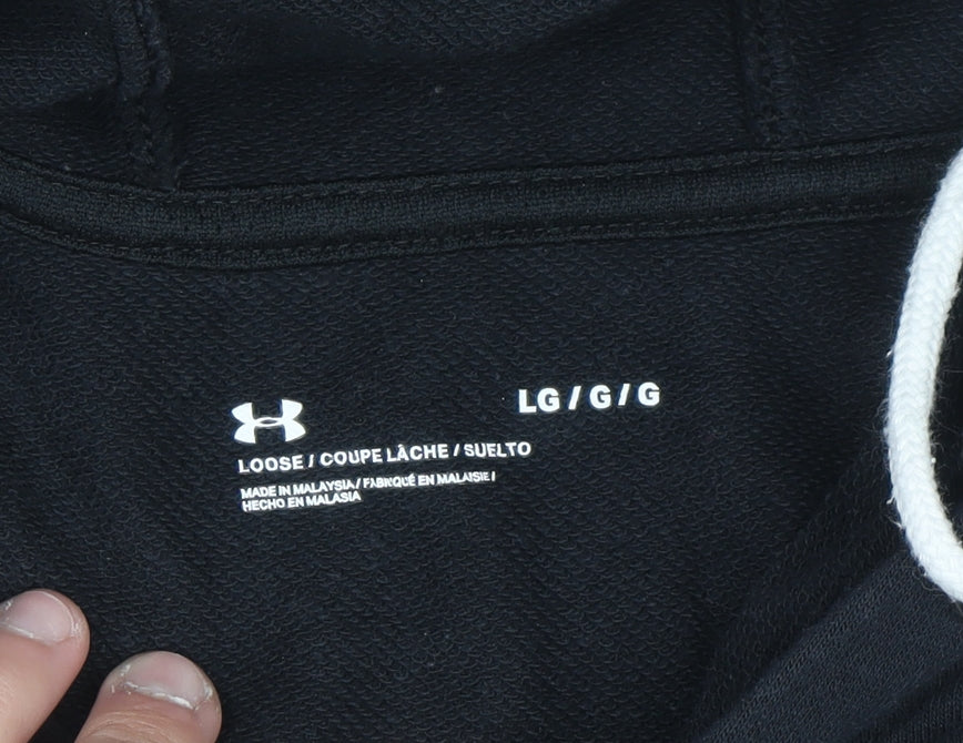 Under Armour Men's Black Pullover Hoodie Size L Loose Fit