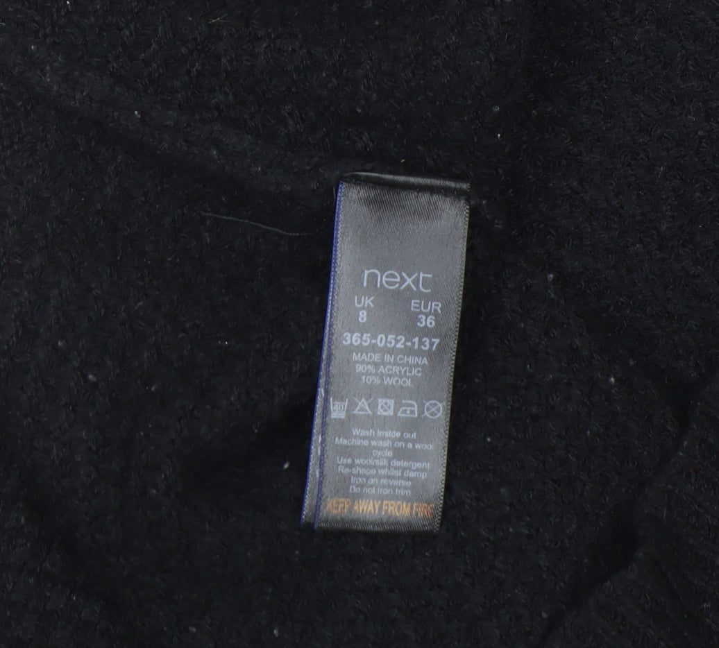 Next Women's Black & Grey Fair Isle Knit Jumper Size 8