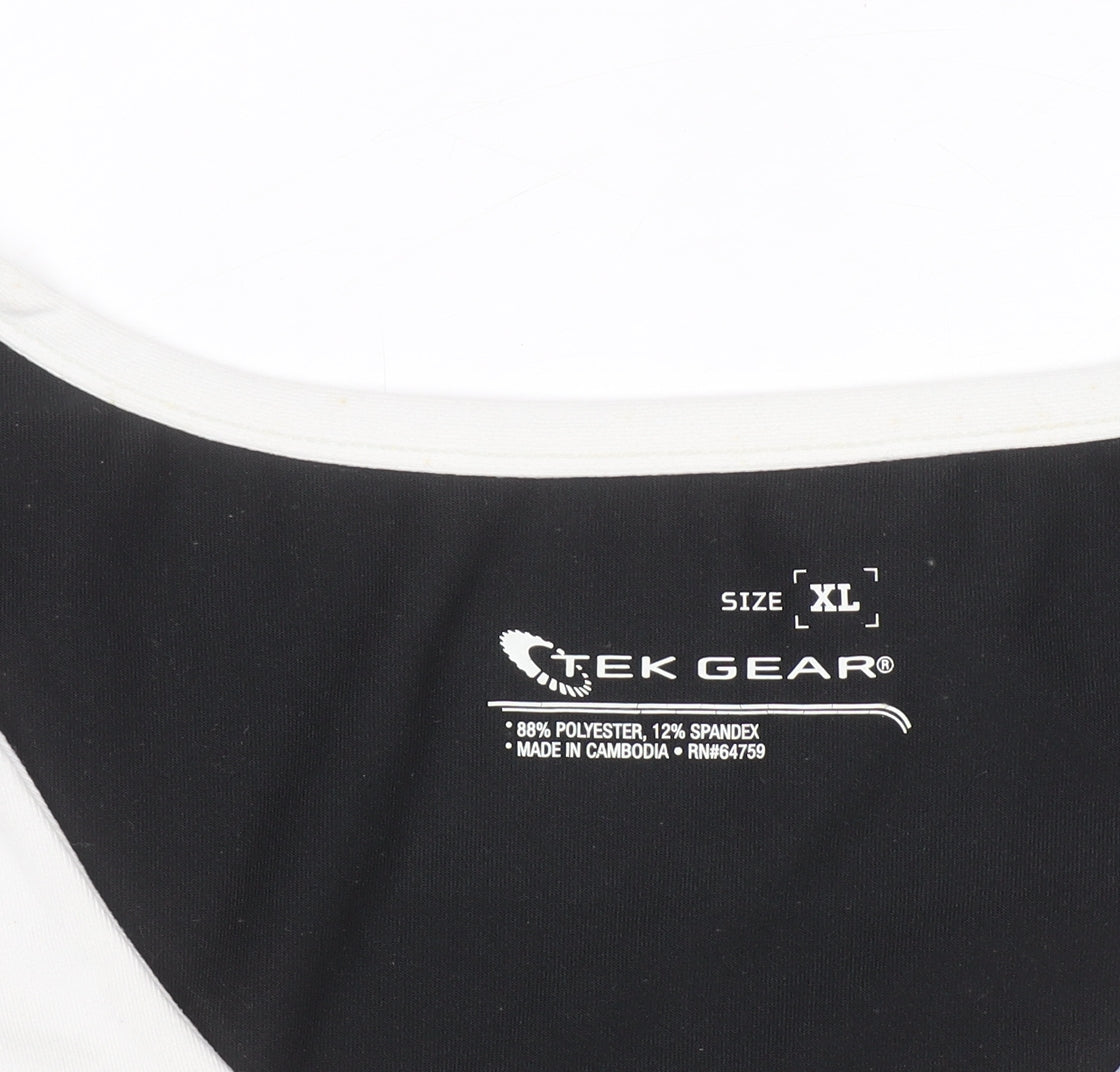 Tek Gear Women's Black XL V-Neck Colourblock Active Tank Top