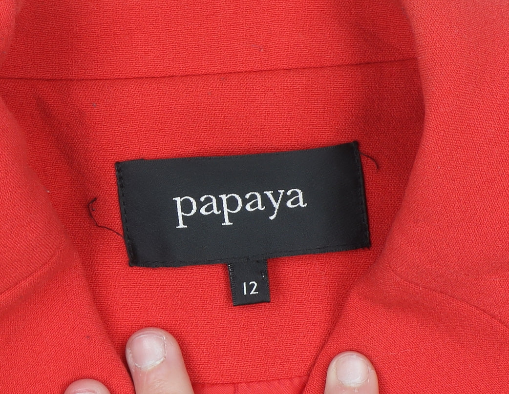 Papaya Women's Red Size 12 Pea Coat Jacket Classic Short