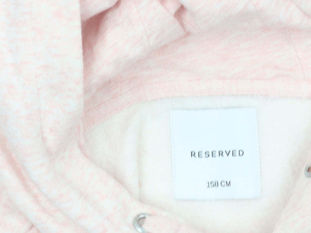 Reserved Girls Pink Pullover Hoodie Size 158cm Fleece Cotton Blend