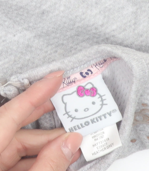 Hello Kitty Girls Grey T-Shirt Dress 18-24 Months Cotton Casual Bow Detail