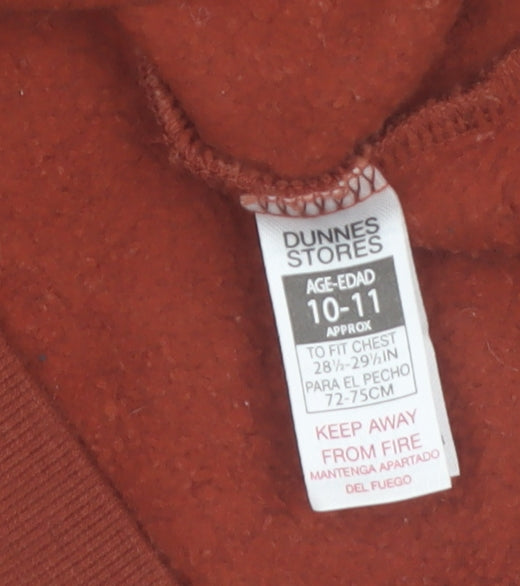Dunnes Boys Brown Collared Henley Sweatshirt 10-11 Years Outdoor Graphic