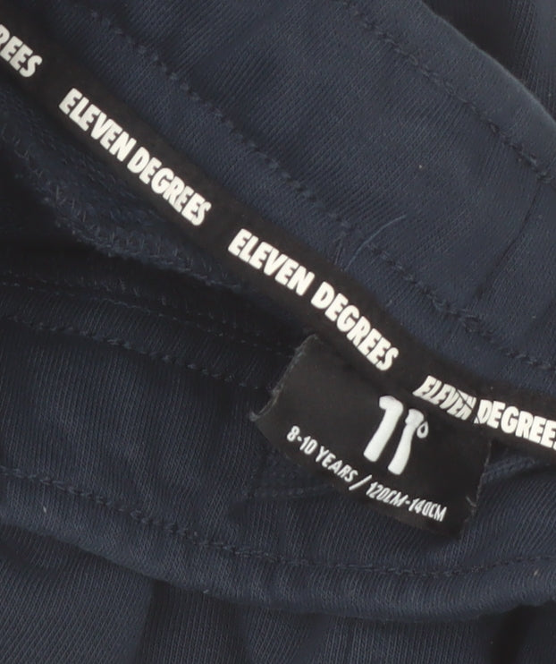 11 Degrees Boys Blue Jogger Trousers 8-10 Years Cotton Blend Fleece