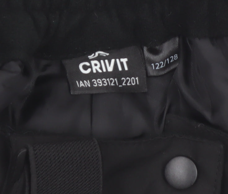 Crivit Boys Black 6-7 Years Waterproof Insulated Snow Pants Ski Trousers