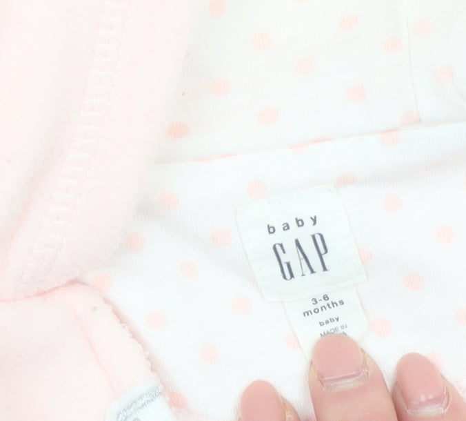 GAP Baby Girls Pink Hooded Full Zip Fleece Jacket 3-6 Months
