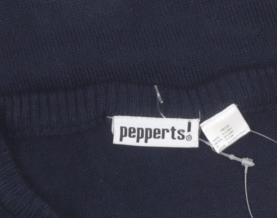 Pepperts Boys Navy Christmas Reindeer Tree Pullover Jumper 146/152 (11-12 Years)