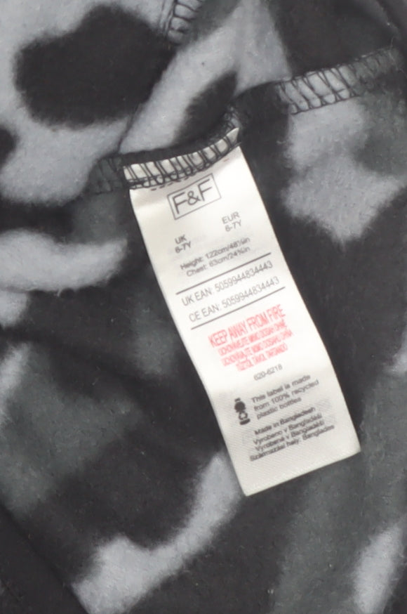 F&F Boys Black Camouflage Fleece Full Zip Jacket 8-9 Years