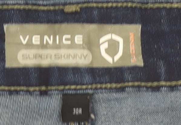 Venice Men’s Blue Super Skinny Denim Jeans Size 30 Extra-Slim Fit