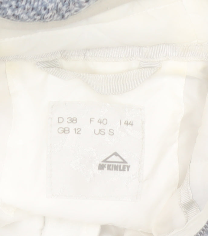 McKINLEY Womens Grey Hooded Puffer Jacket Size 12 Lined Full Zip