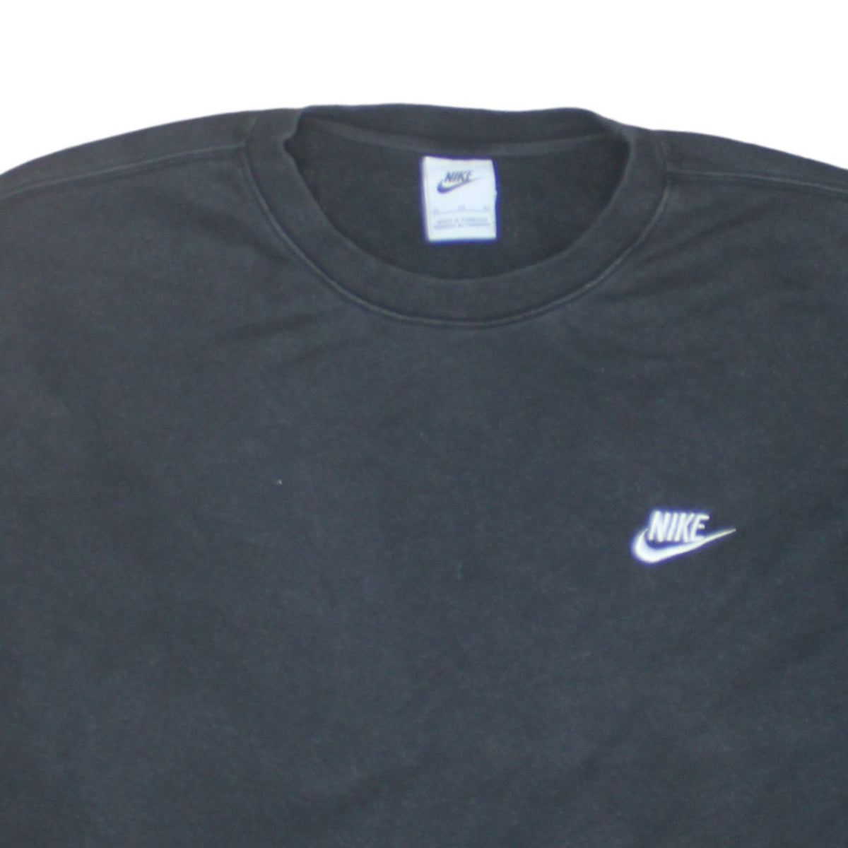 Nike Mens Black Crew Neck Pullover Sweatshirt L Regular Fit