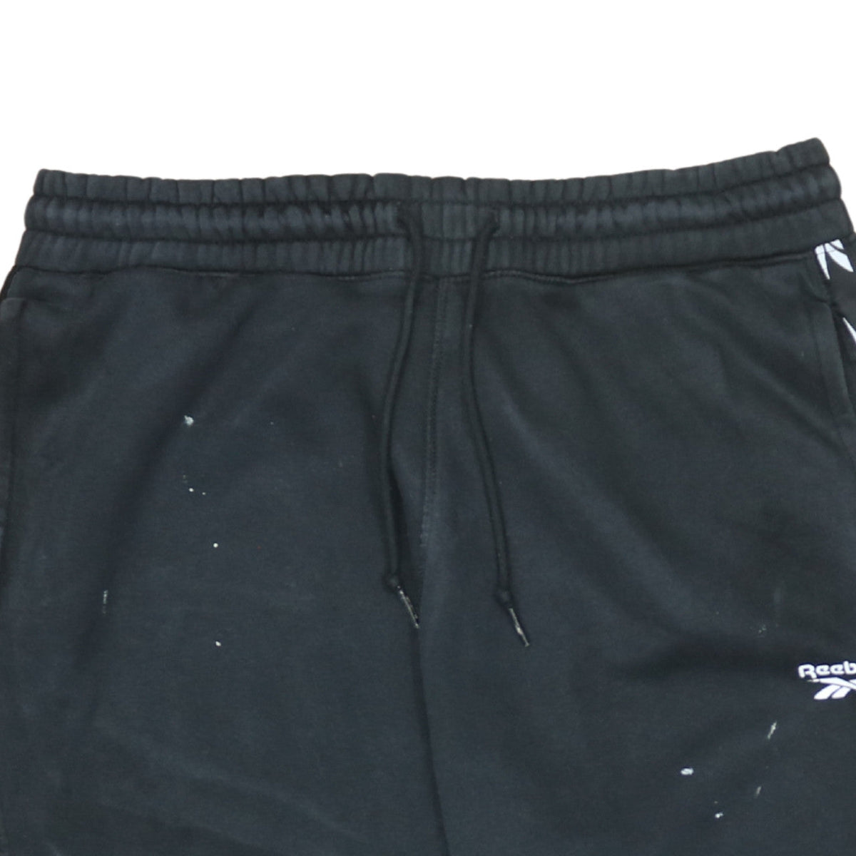 Reebok Men’s Black Logo Sweatpants L Tapered Track Joggers