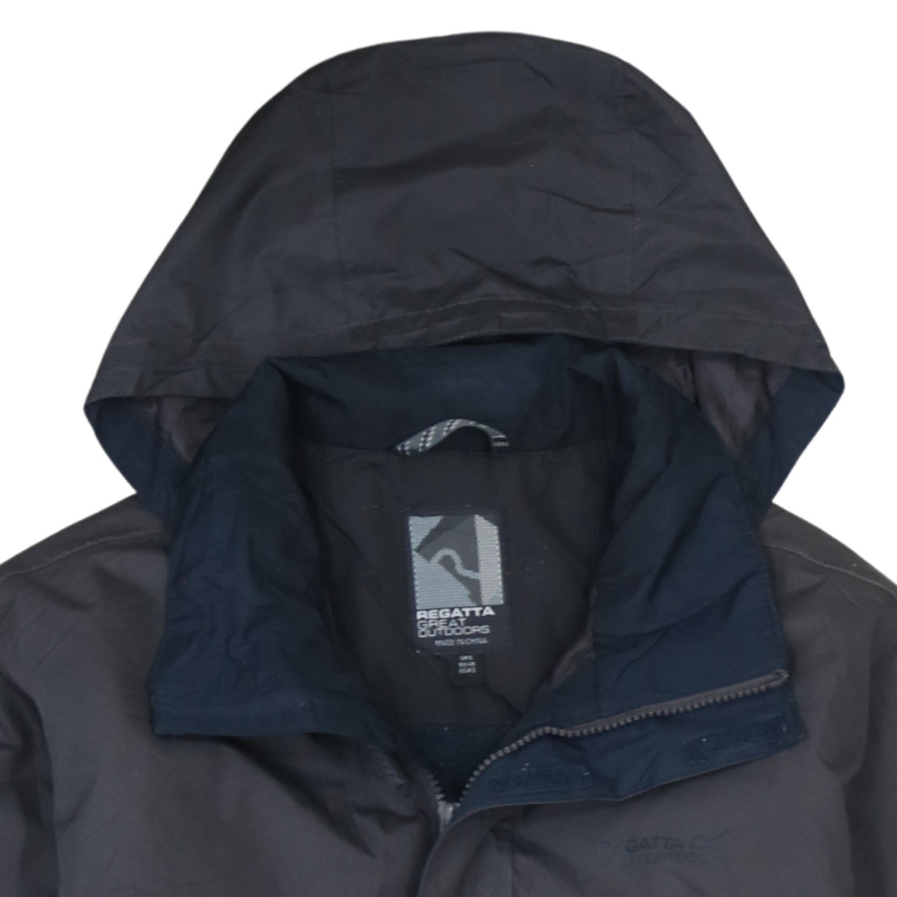Regatta Men’s Black Waterproof Hooded Rain Coat Jacket Size S
