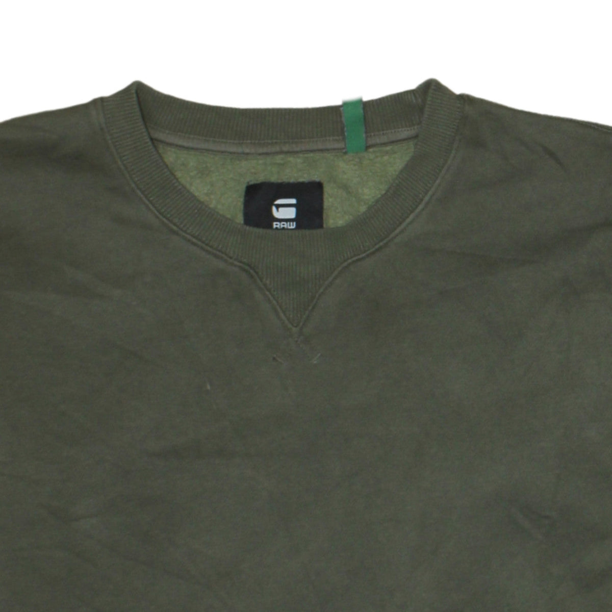 G-Star RAW Men's Green Crew Neck Pullover Sweatshirt L