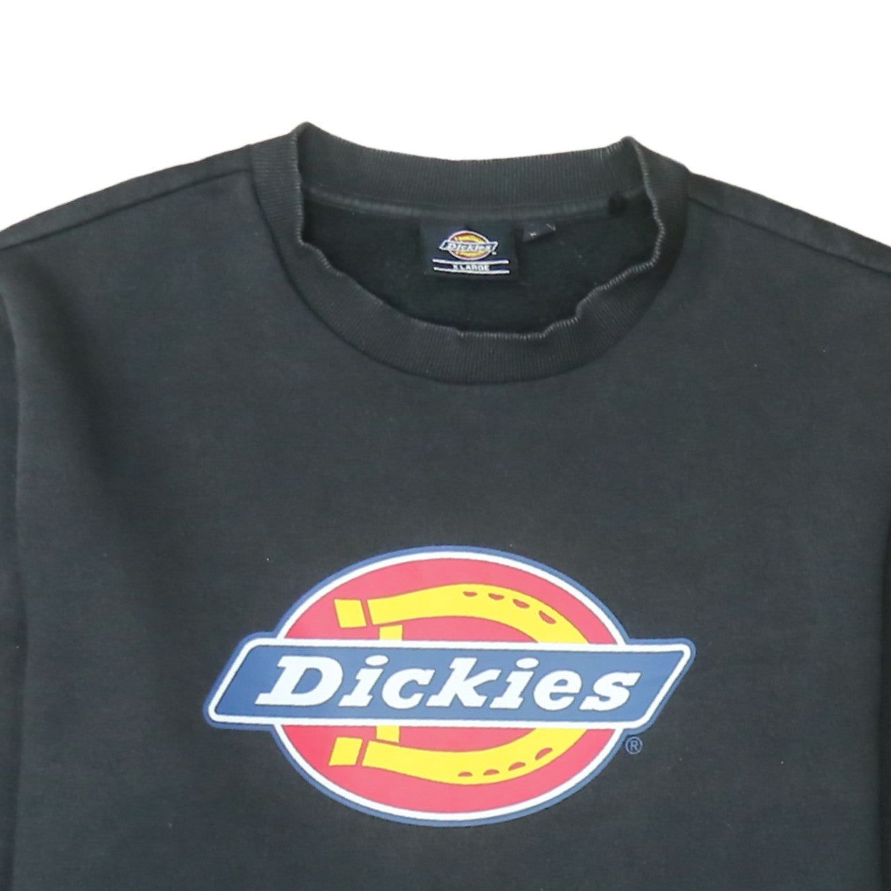 Dickies Men's Black XL Pullover Fleece Sweatshirt Logo Crew Neck