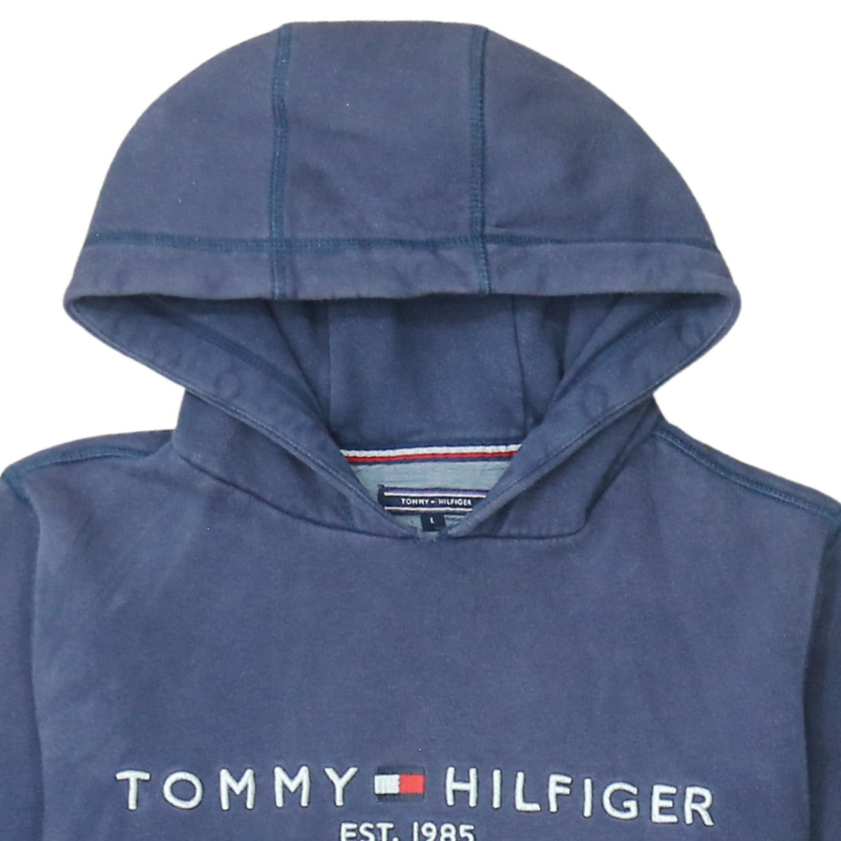 Tommy Hilfiger Men’s Blue Pullover Hoodie Size L Classic Logo