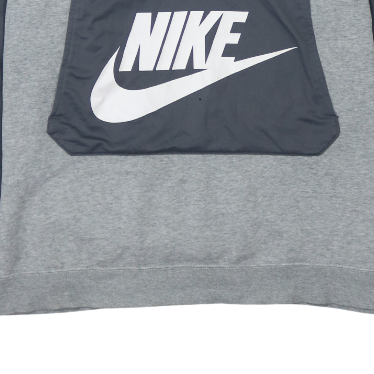 Nike Mens Grey 1/2 Zip Hooded Sweatshirt L Regular Fit Logo Fleece