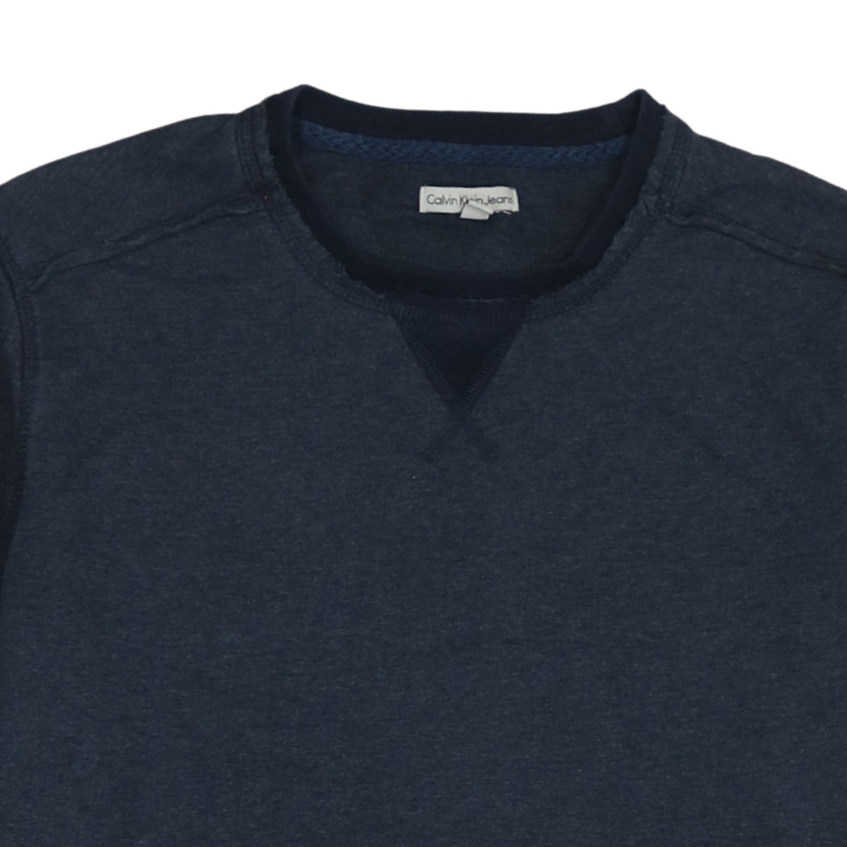 Calvin Klein Jeans Men's Navy Blue Crew Neck Cotton T-Shirt Size S