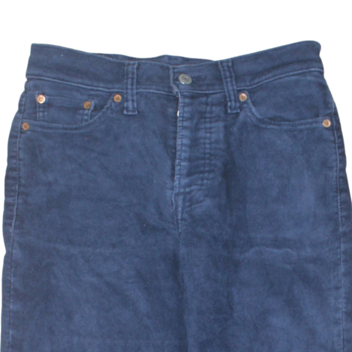 Levi's Women's Blue Corduroy Wedgie Straight Trousers Size 26