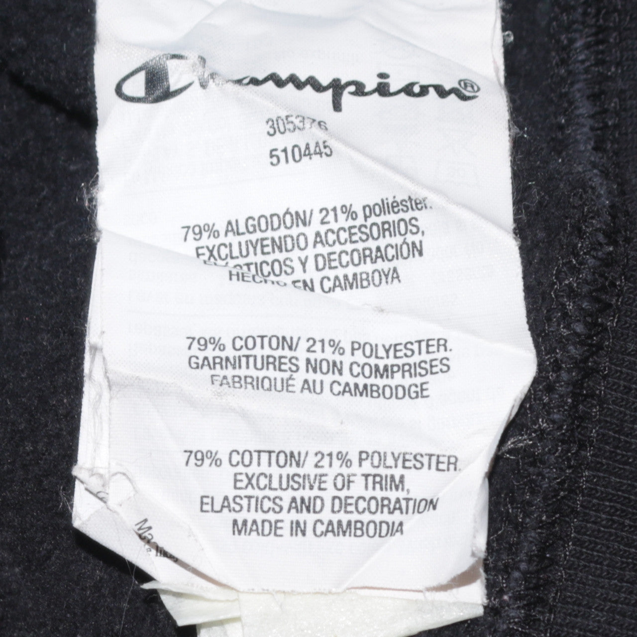Champion Boys Black Pullover Hoodie XL 15-16 Years Classic Logo Cotton Blend