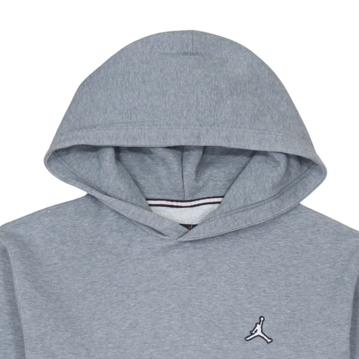 Jordan Men Grey Pullover Hoodie L Regular Fit Fleece Logo Sportswear