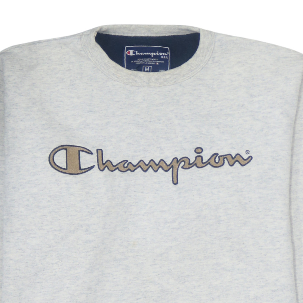 Champion Mens Grey Embroidered Logo Pullover Sweatshirt M