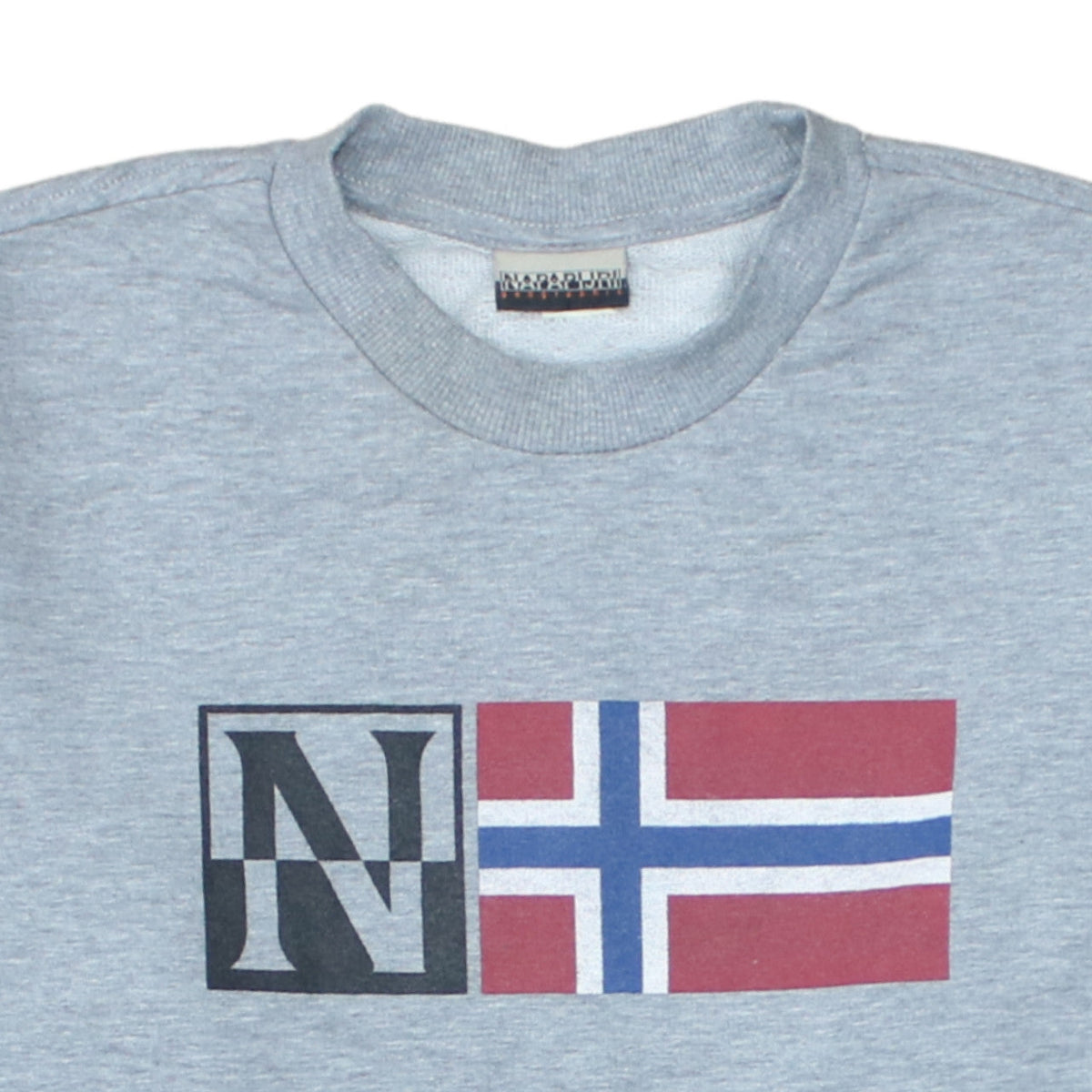 Napapijri Mens Grey Crew Neck Logo Sweatshirt Size M