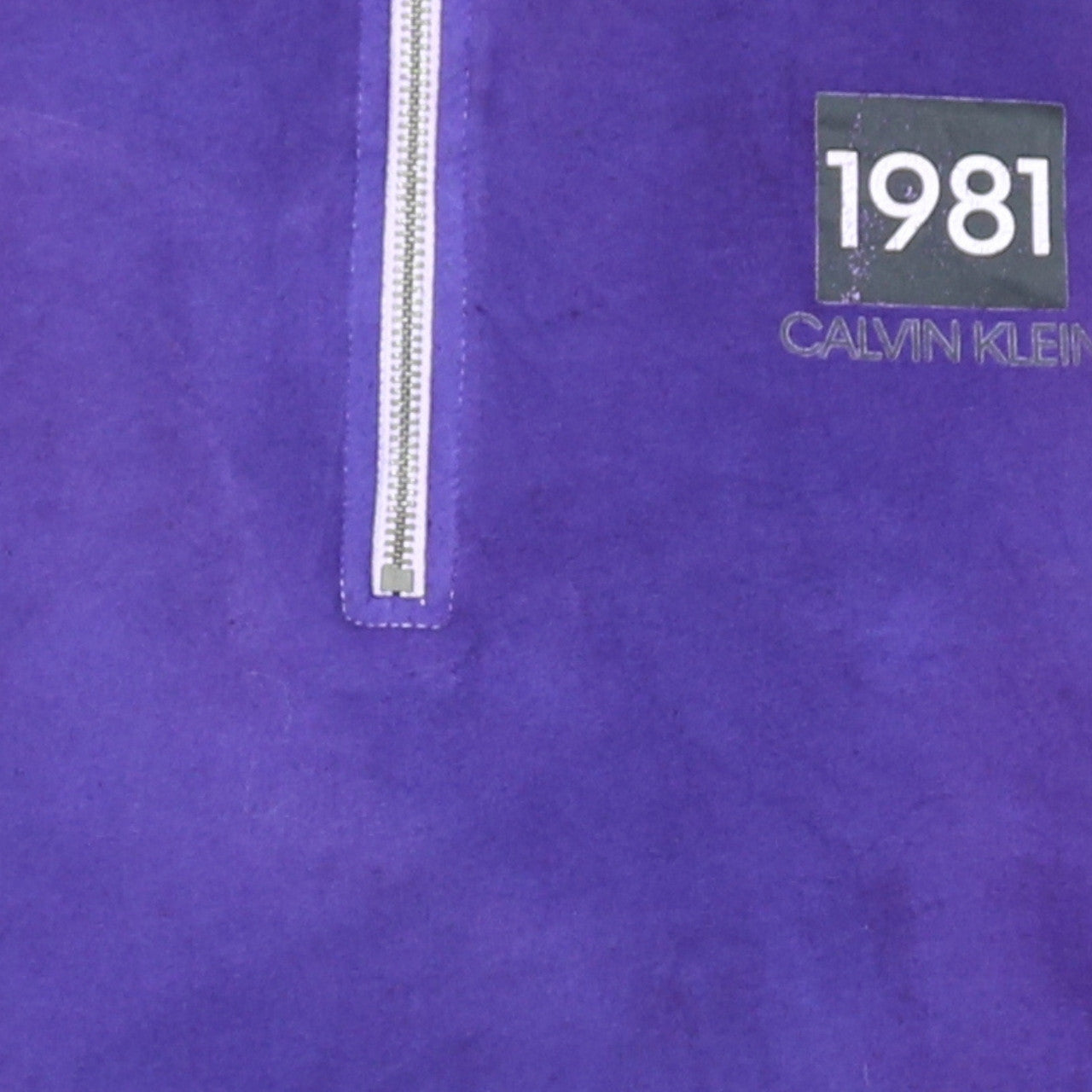 Calvin Klein Men's Purple XL 1/4 Zip Logo Fleece Sweatshirt