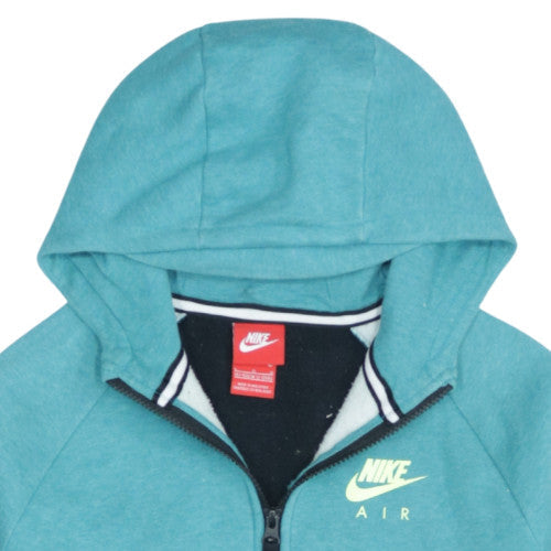 Nike Girls Blue Full Zip Hoodie 12-13 Years Logo Fleece Sportswear
