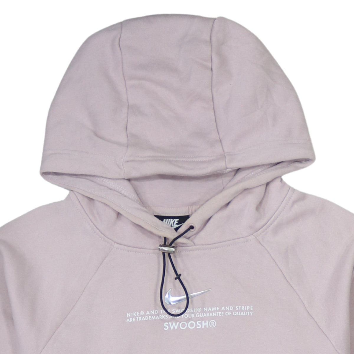 Nike Women’s Beige XS Pullover Hoodie with Drawstring & Kangaroo Pockets
