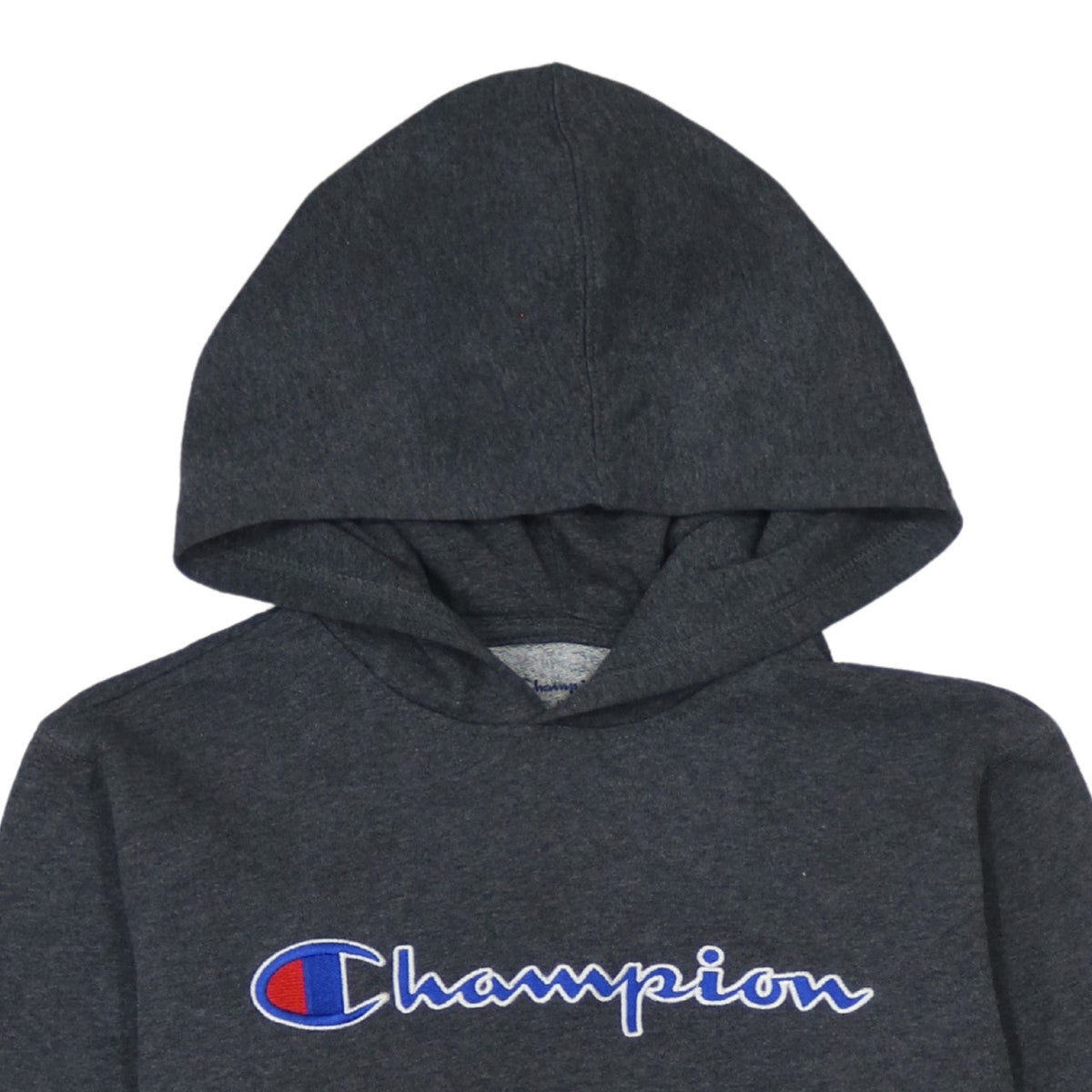 Champion Womens Dark Grey Pullover Hoodie L Logo Graphic Casual