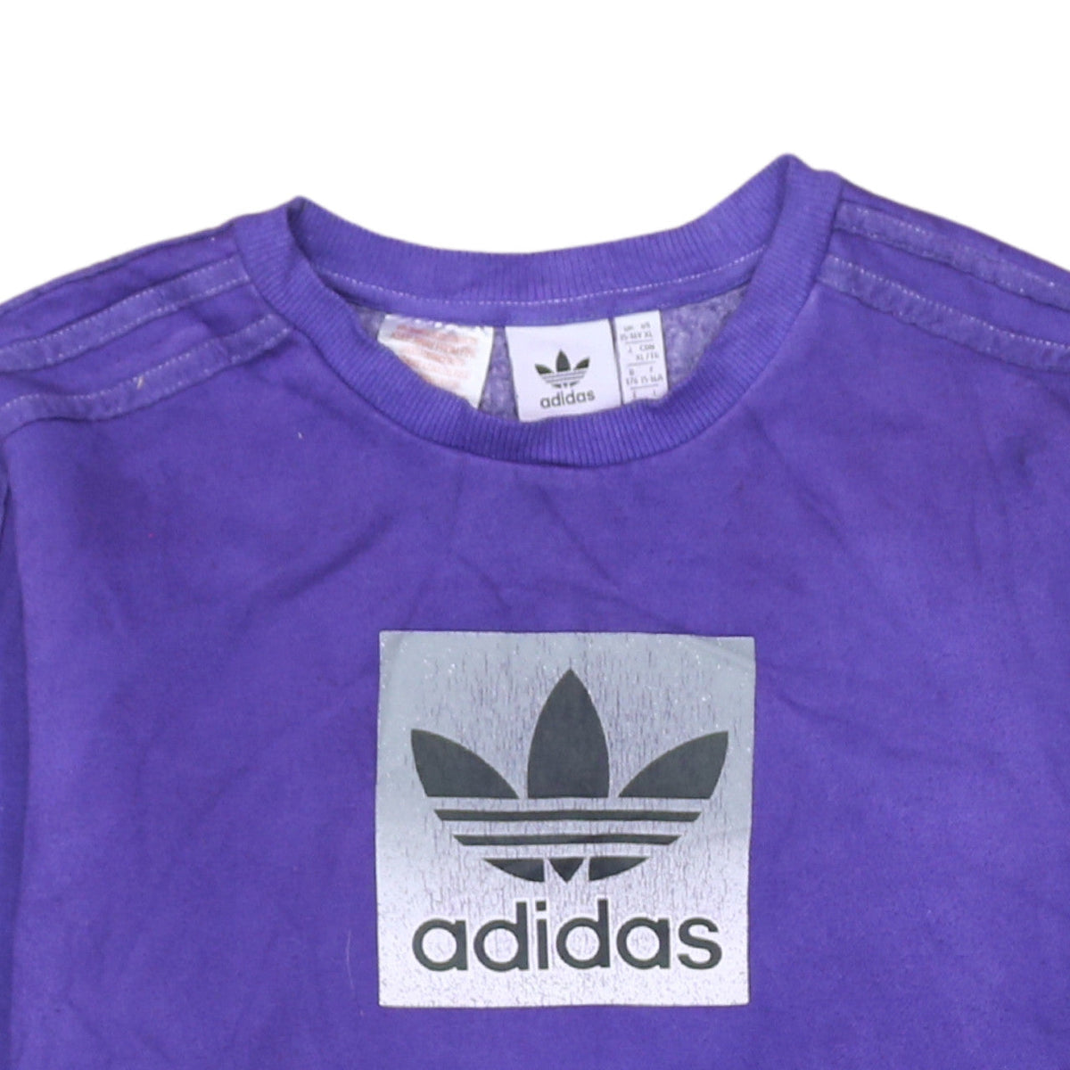 Adidas Boys Purple Crew Neck Sweatshirt XL 15-16 Years Pullover Logo Style