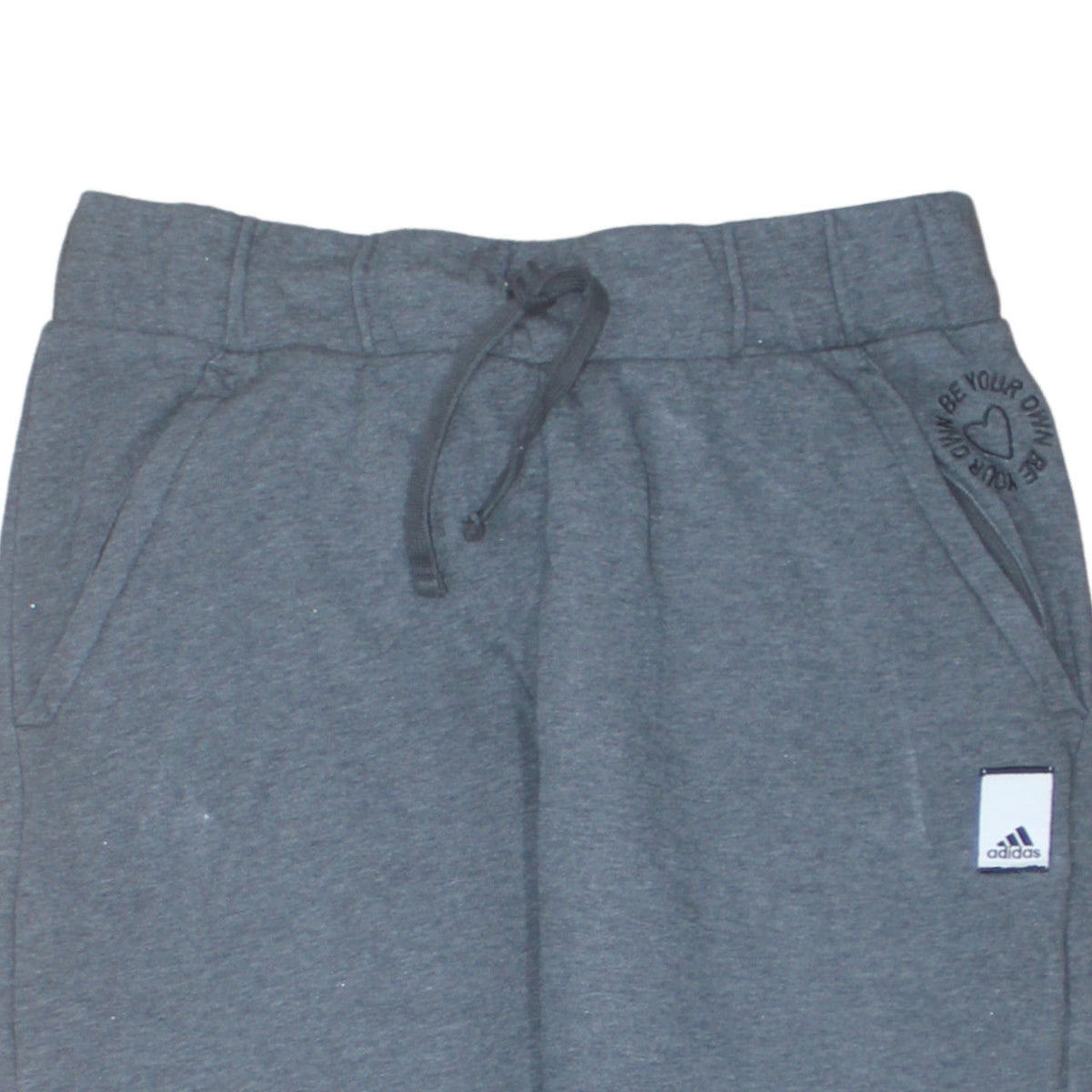 Adidas Womens Grey Cotton Blend Drawstring Sweatpants S