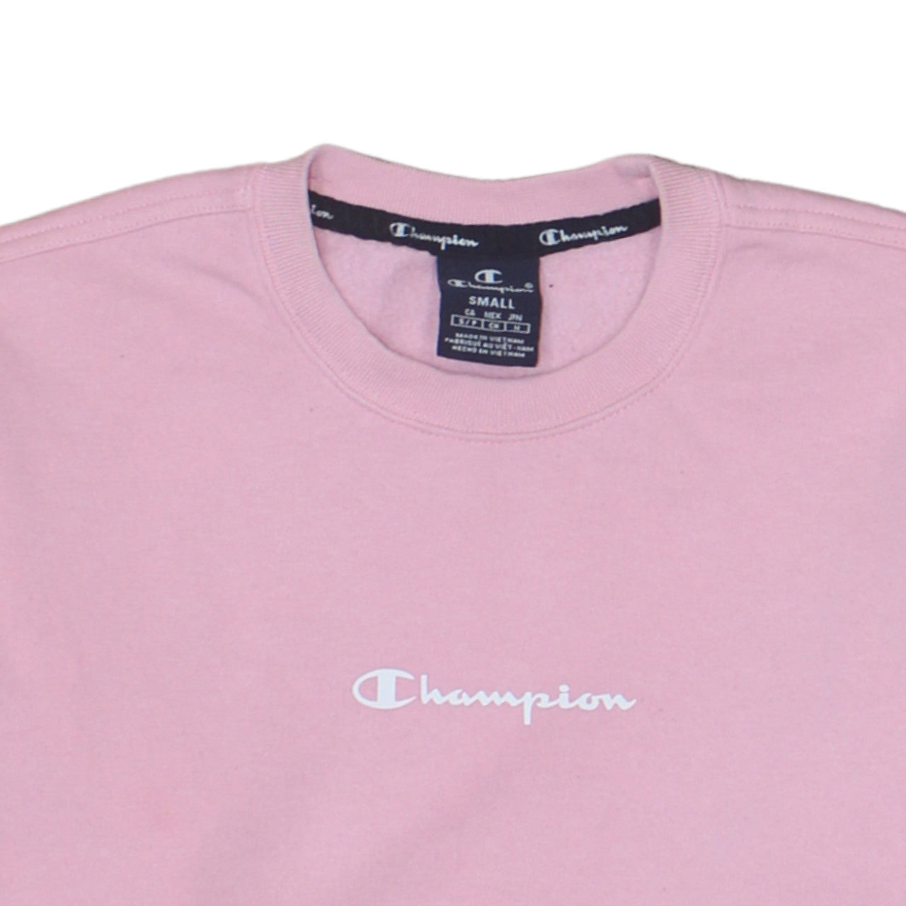 Champion Womens Pink Small Pullover Sweatshirt Classic Crew Neck