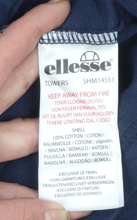 Ellesse Men's Blue 2XL Cotton Crew Neck Short Sleeve T-Shirt