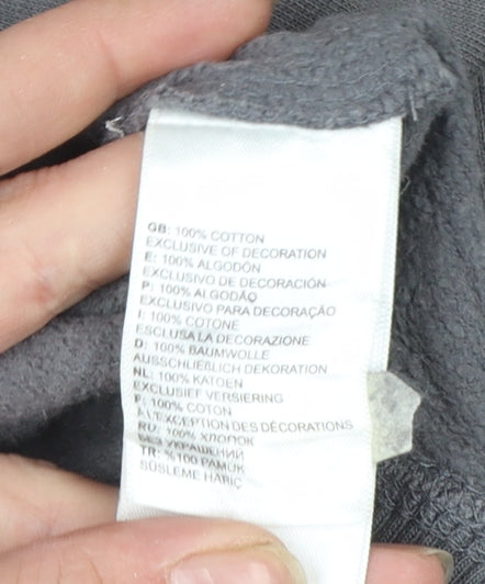 The North Face Men's Grey Crew Neck Cotton Sweatshirt M Regular Fit