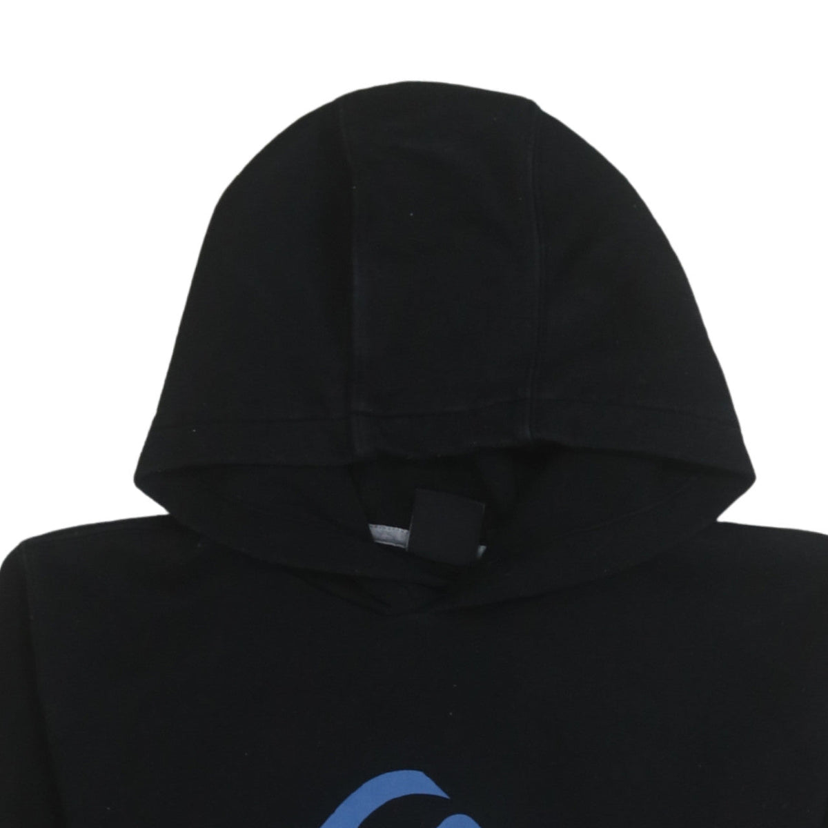 Quiksilver Teens Black Cotton Blend Pullover Hoodie with Blue Logo Size M