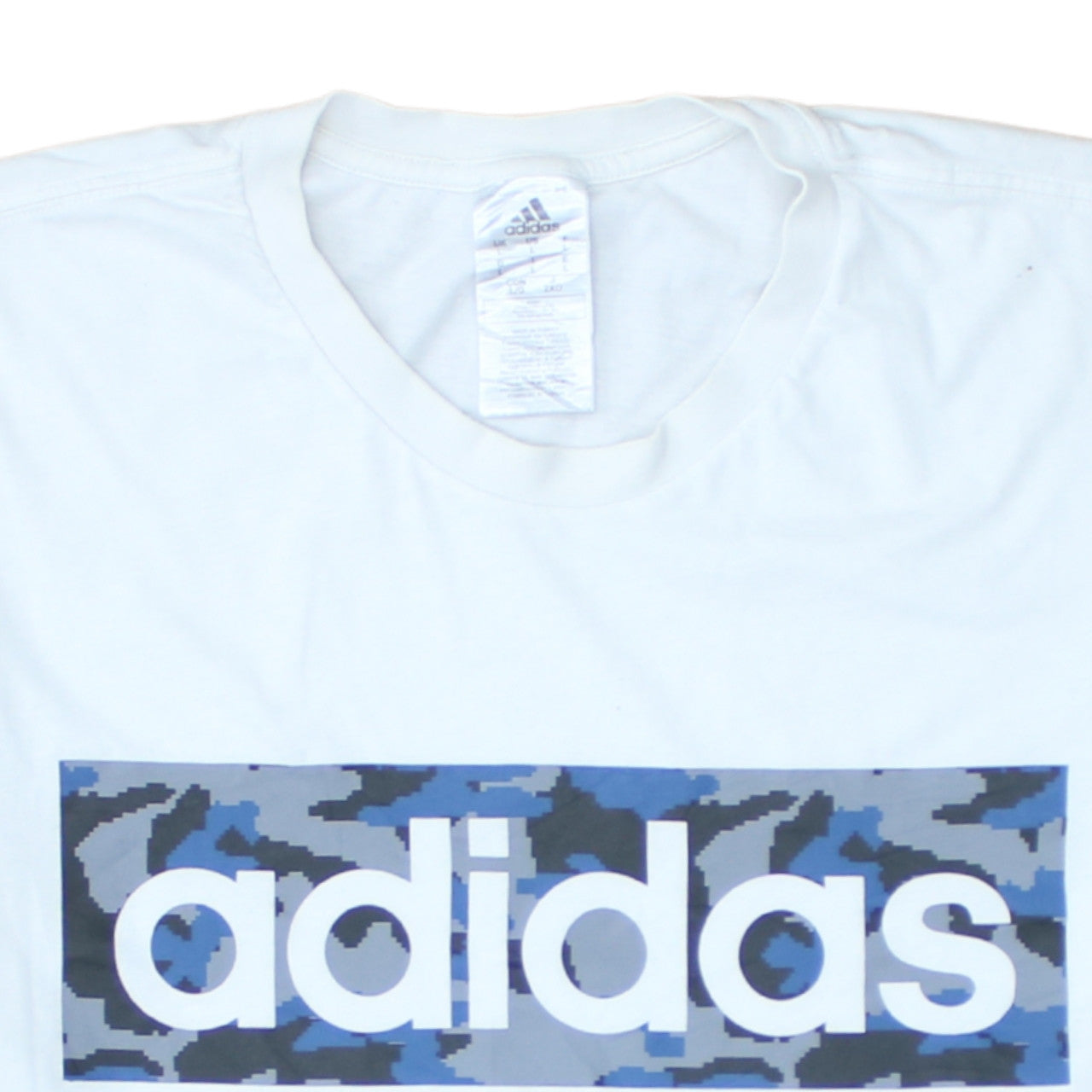 Adidas Men's White Large Graphic Logo Short Sleeve T-Shirt