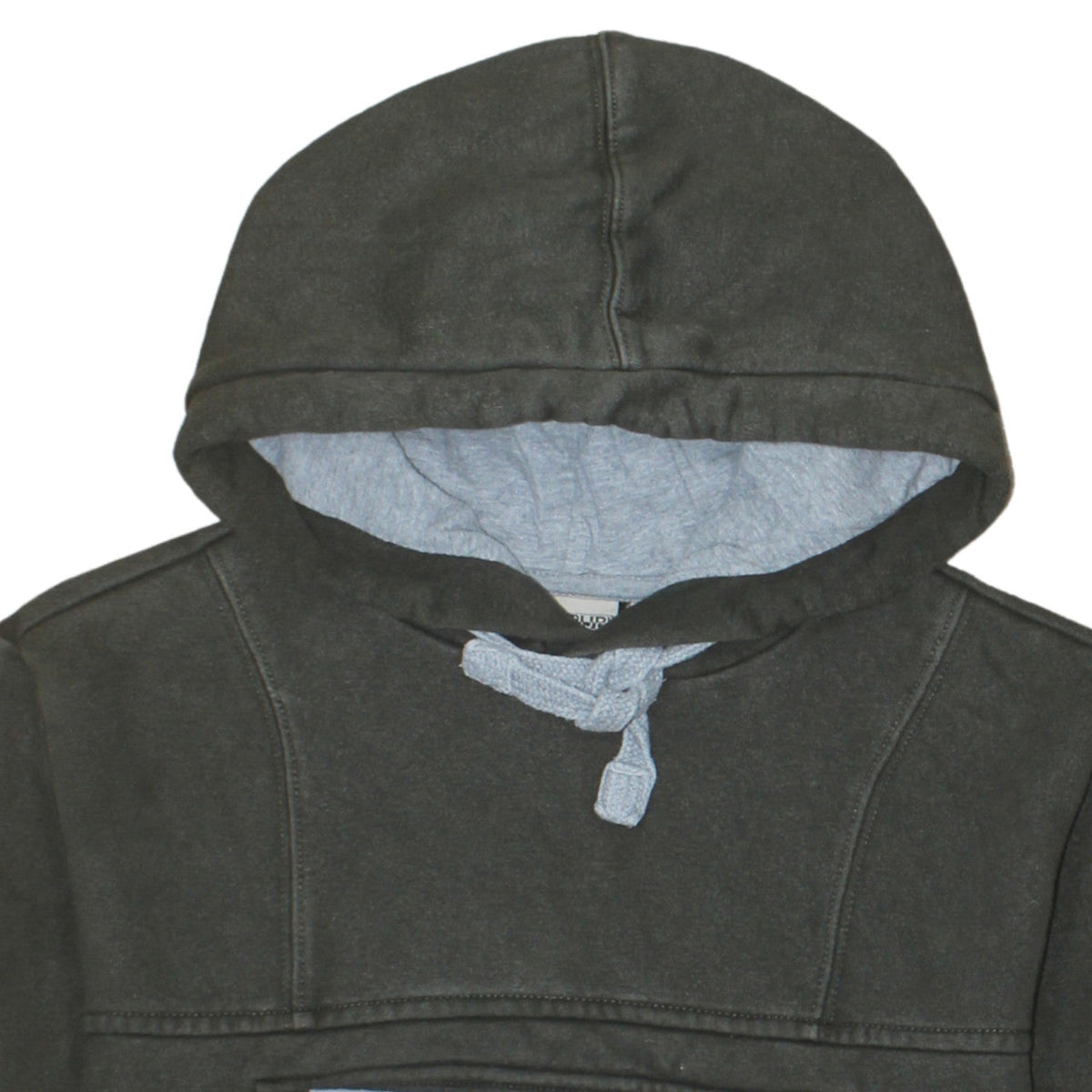 Napapijri Men's Grey Pullover Hoodie M Embroidered Logo Flag Design