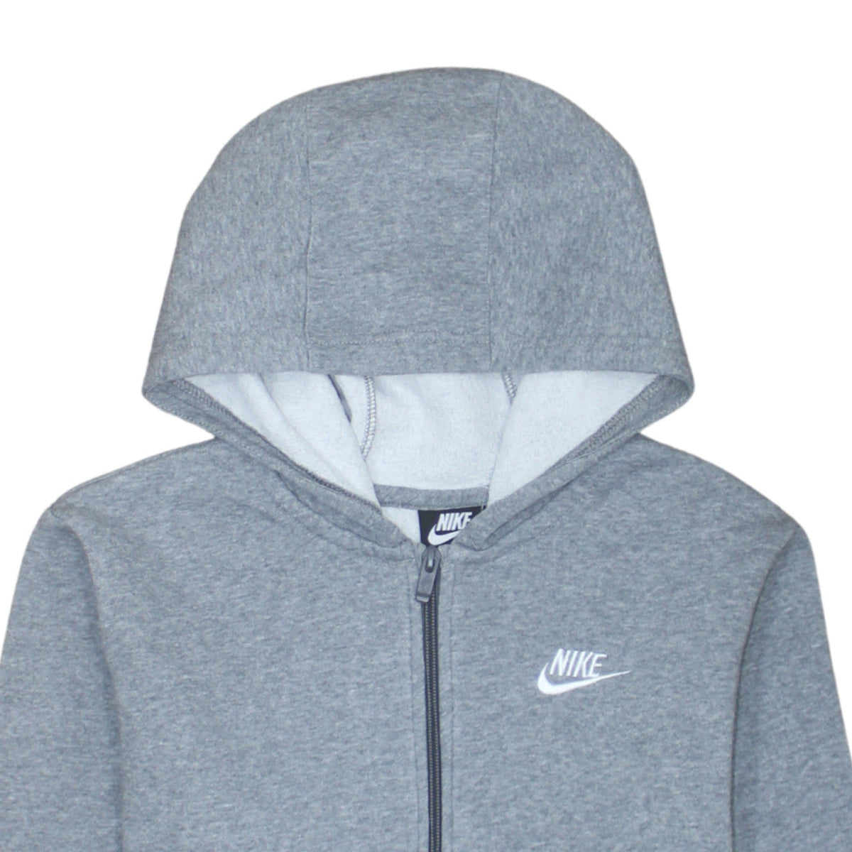 Nike Boys Grey Full Zip Hoodie XL Standard Fit Fleece Lined