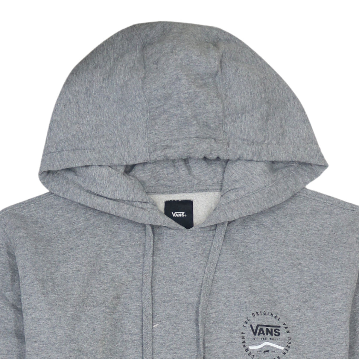 Vans Men's Grey Small Pullover Hoodie with Logo Graphic