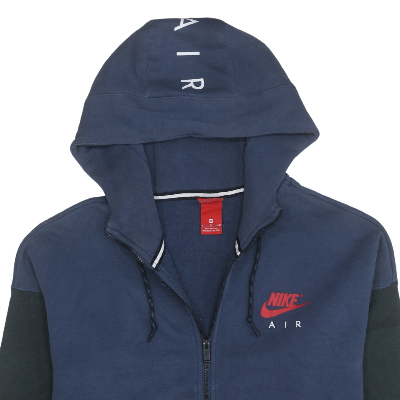 Nike Air Men's Blue Full Zip Hoodie Size M Cotton Blend