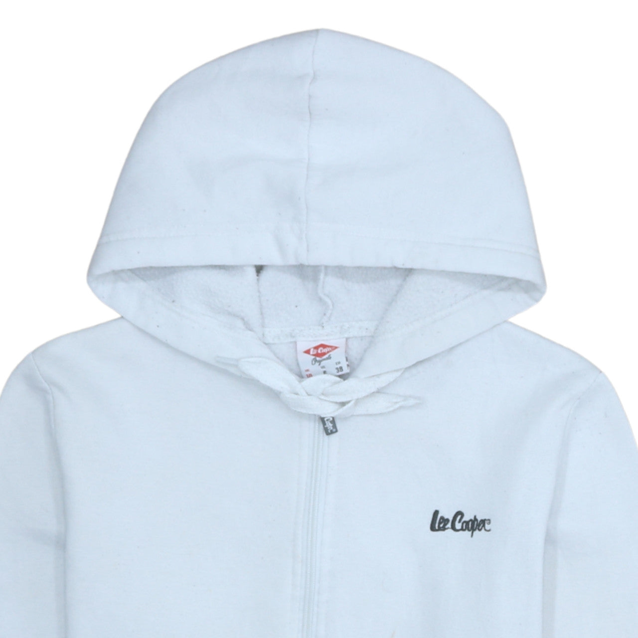 Lee Cooper Women's White Full Zip Hoodie Size 10 UK Cotton Blend Casual