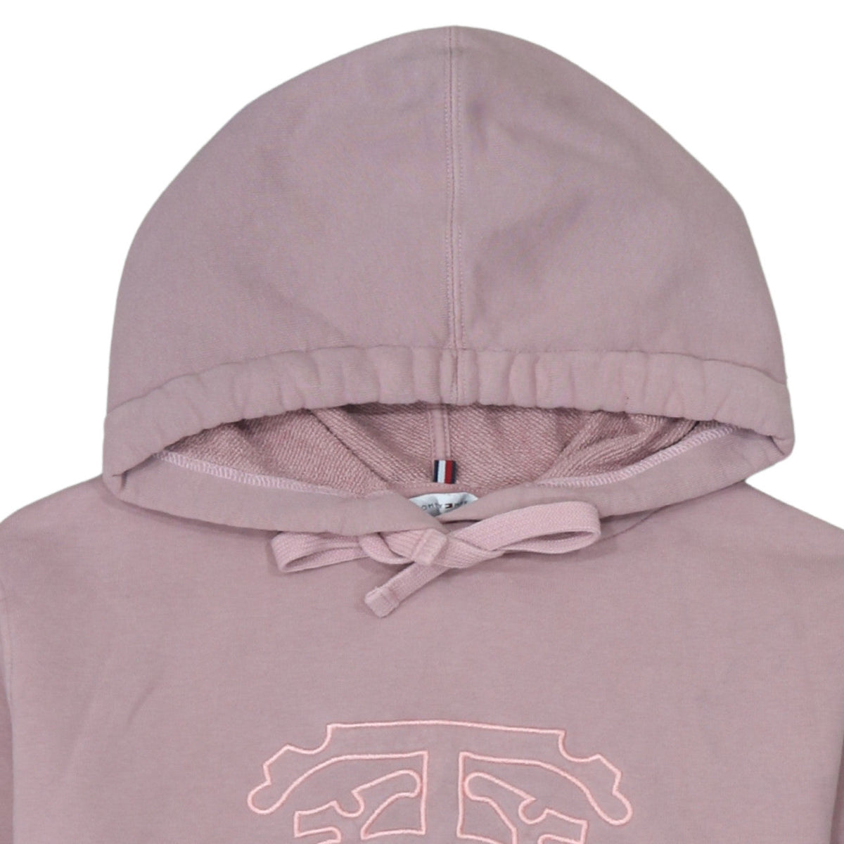 Tommy Hilfiger Womens Pink Pullover Hoodie S 100% Cotton Embroidered Logo
