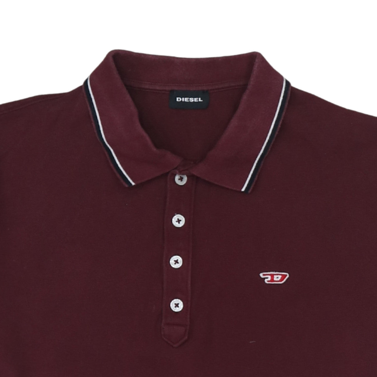 Diesel Men’s Red Cotton Polo Shirt Size L Short Sleeve Classic Fit