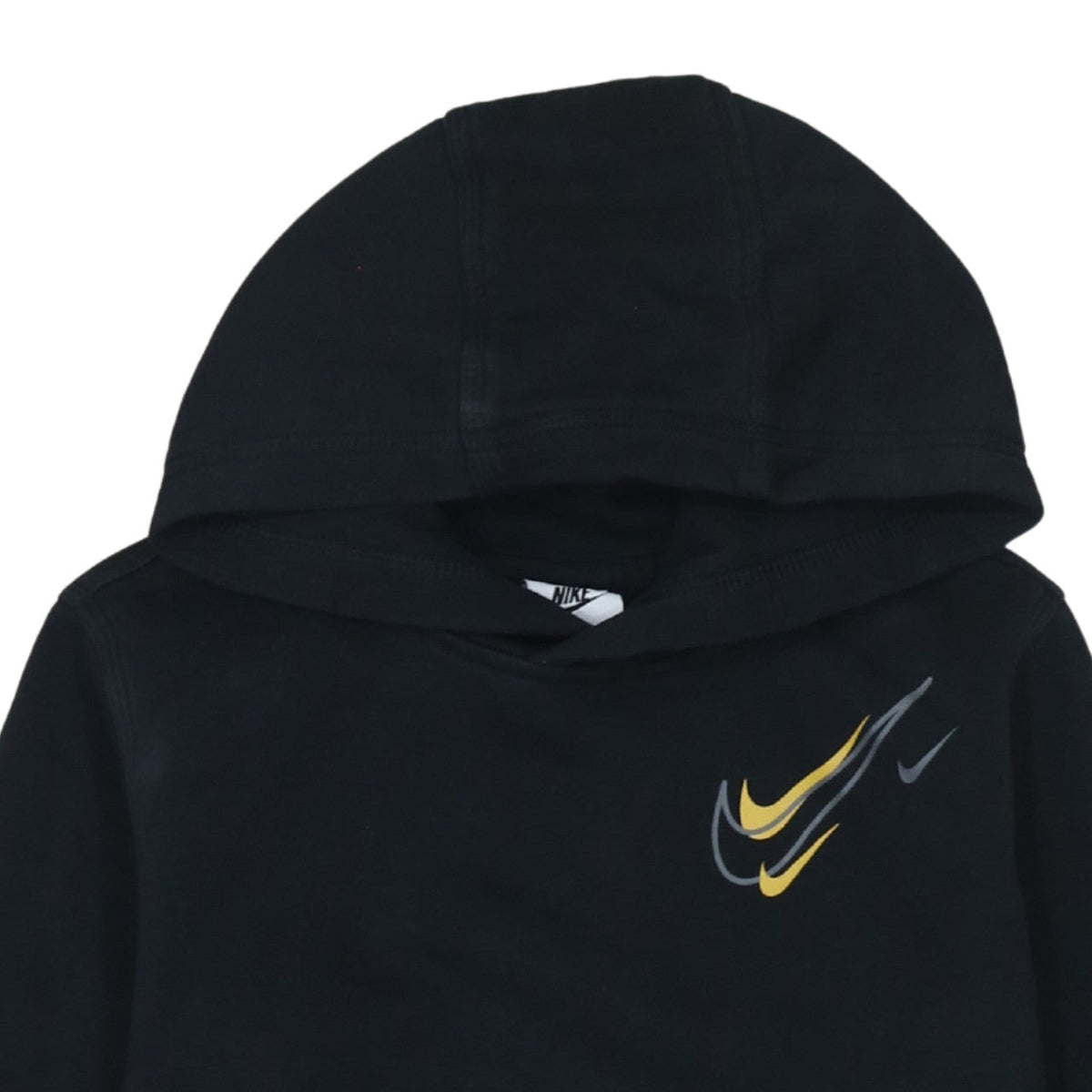 Nike Boys Black Pullover Hoodie Size L (147-158cm) Logo Print Sweatshirt