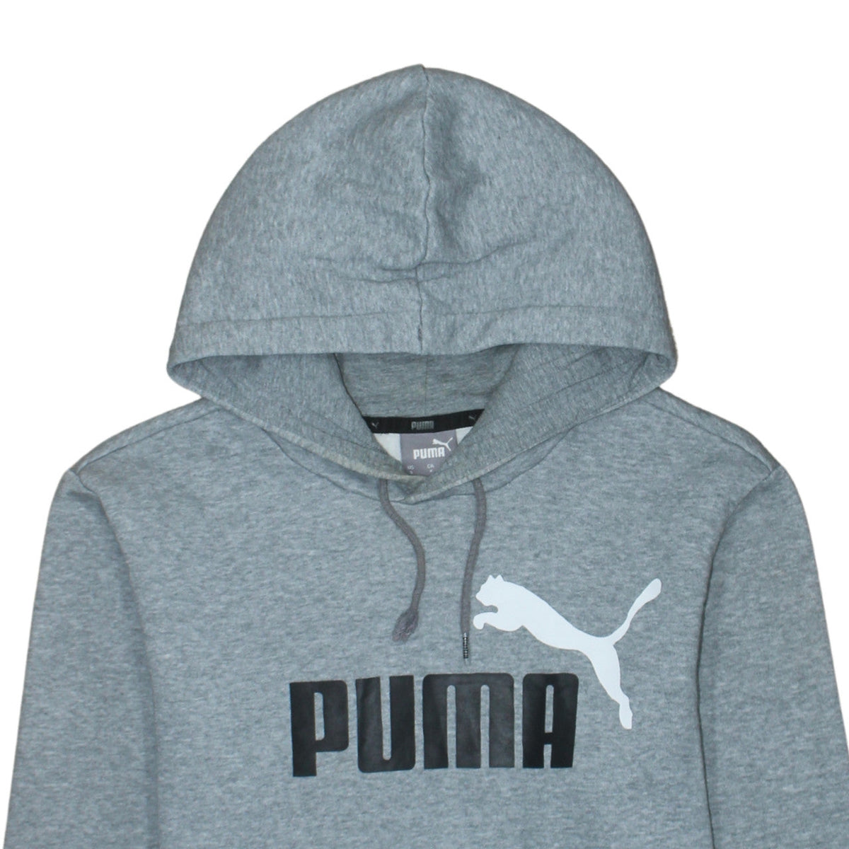 Puma Men's Grey Small Pullover Hoodie Logo Graphic Sportswear