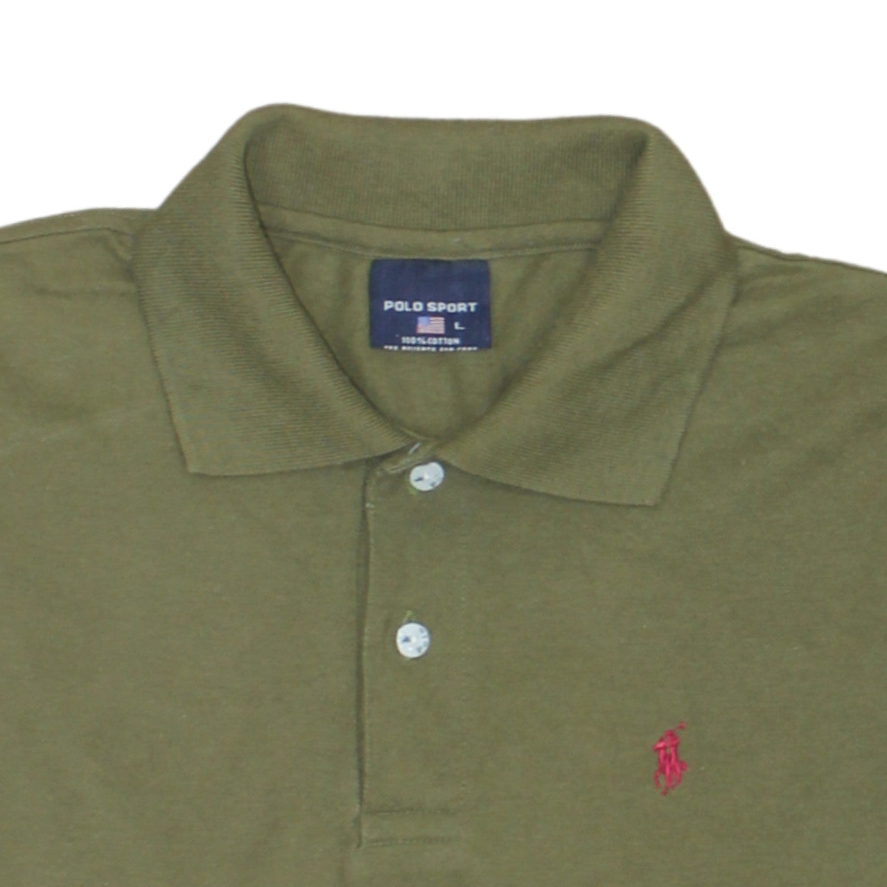 Polo Sport Men's Green L Cotton Polo Shirt Classic Fit