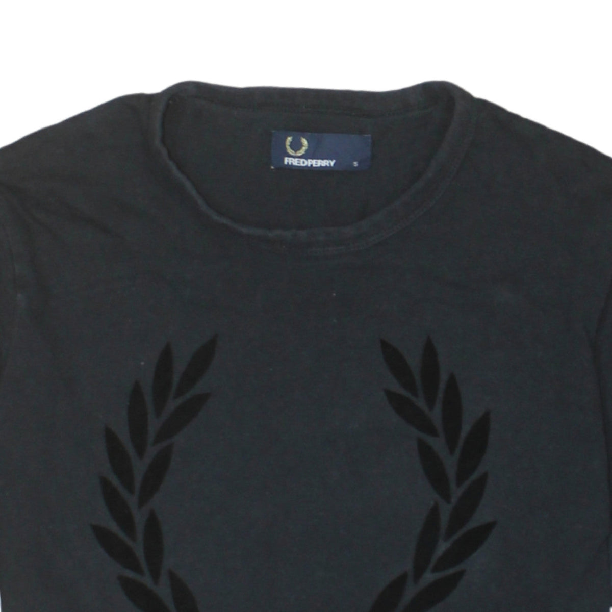 Fred Perry Men's Black Small Crew Neck Cotton Logo T-Shirt