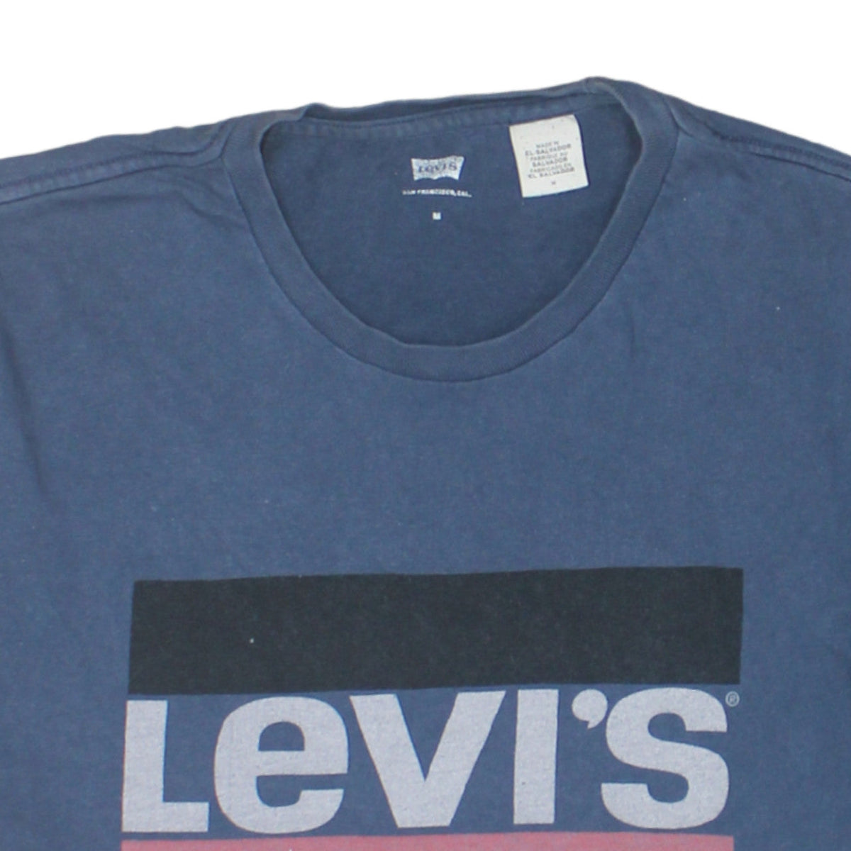 Levi's Men's Blue Regular Fit Logo Cotton T-Shirt M